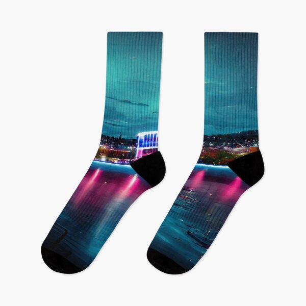 Item preview, Neon Oslo City Skyline In Neon light / Oslo City silhouette designed and sold by Unwind-Art-Work.