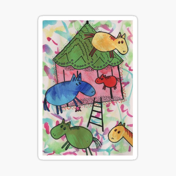 Merry go horsie by Laila Cichos Sticker