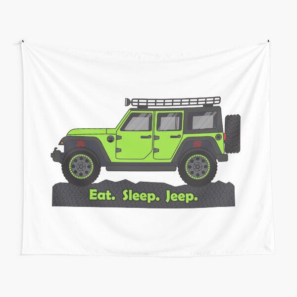 Green Jeep Wrangler Tapestry