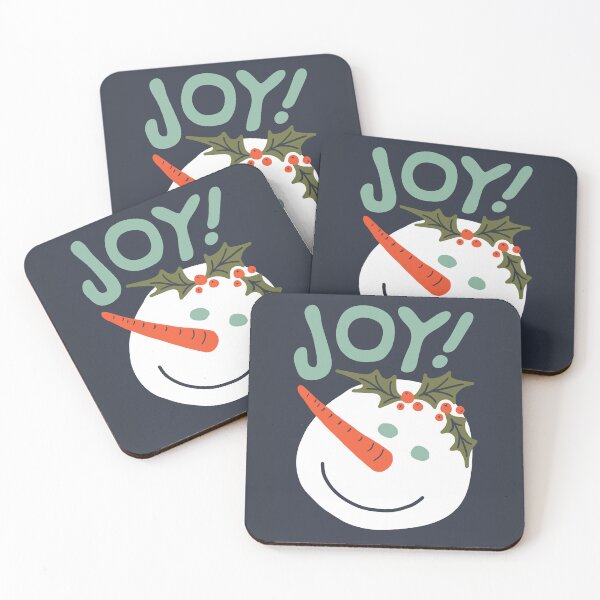 Item preview, Happy Snowman Christmas Holiday Holly Berry Leaf Red Green Aqua Dark Blue Joy Snow Leaves Berries  designed and sold by victoriabdesign.