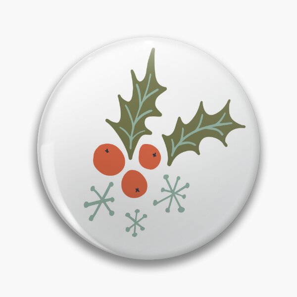 Item preview, Copy of Snow Holly Sprig Christmas Holiday Red Green Turquoise Winter Snowflake Holly Berry Leaves Leaf Berries designed and sold by victoriabdesign.