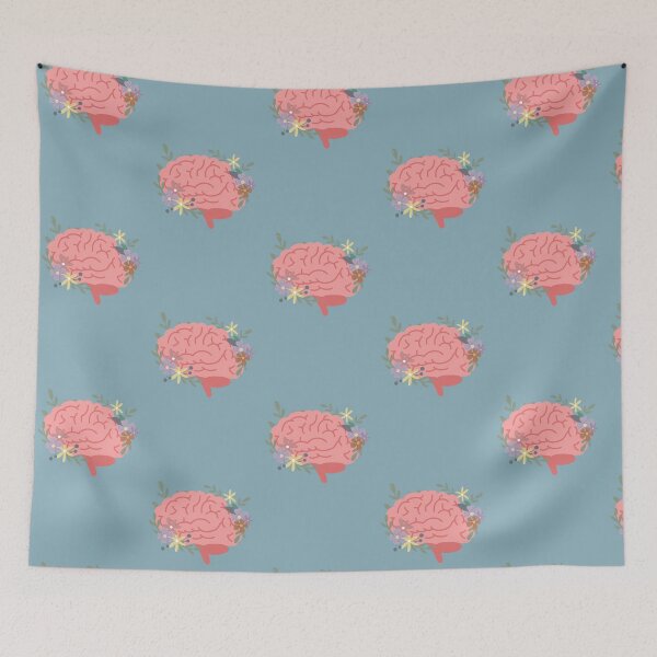 Item preview, Human brain with colorful flowers  designed and sold by Preslava Genova.