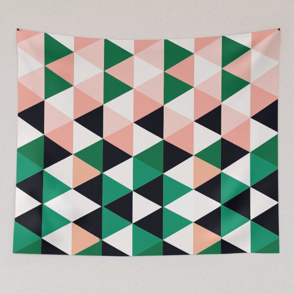 Item preview, Simple Modern Triangle Seamless Geometric Pattern, Pink Green designed and sold by MyArt23.