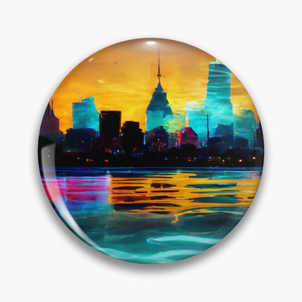 Item preview, Neon New York City Skyline With Neonlight Buildings / New York City Silhouette designed and sold by Unwind-Art-Work.