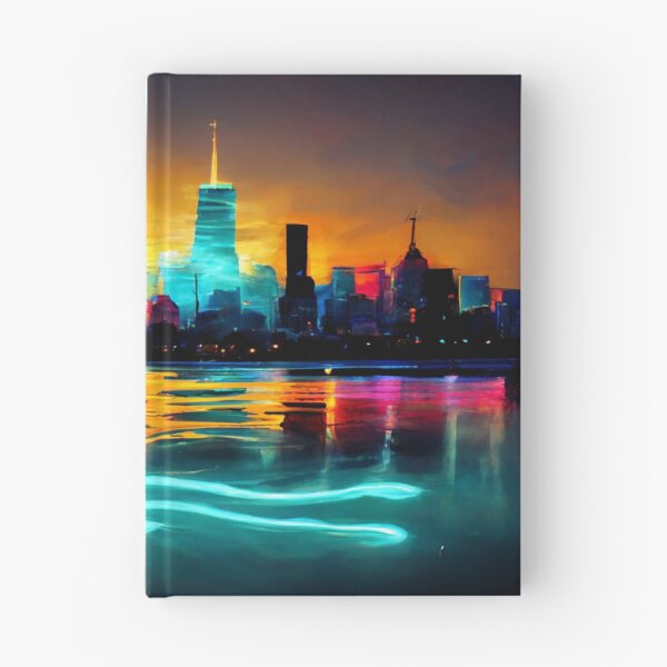Item preview, Neon New York City Skyline With Neonlight Buildings / New York City Silhouette designed and sold by Unwind-Art-Work.
