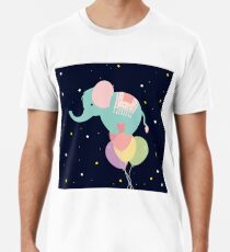 Camiseta premium para hombre Elefante y globos