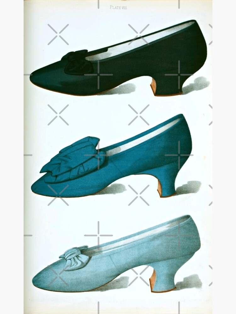Disover Vintage Blue Fashion Shoes Premium Matte Vertical Poster