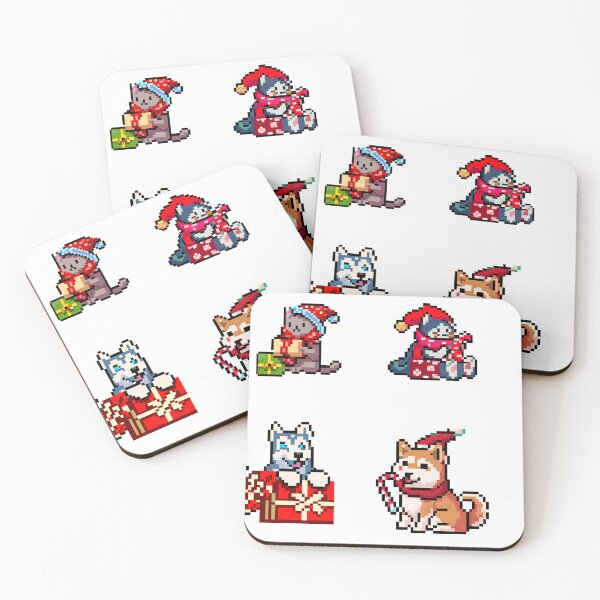 Item preview, CUTE ANIMALS PIXEL PALS PACK  - Winter Fun! Christmas Fun! Eight sticker pack! designed and sold by Bookwyrm-Bazaar.