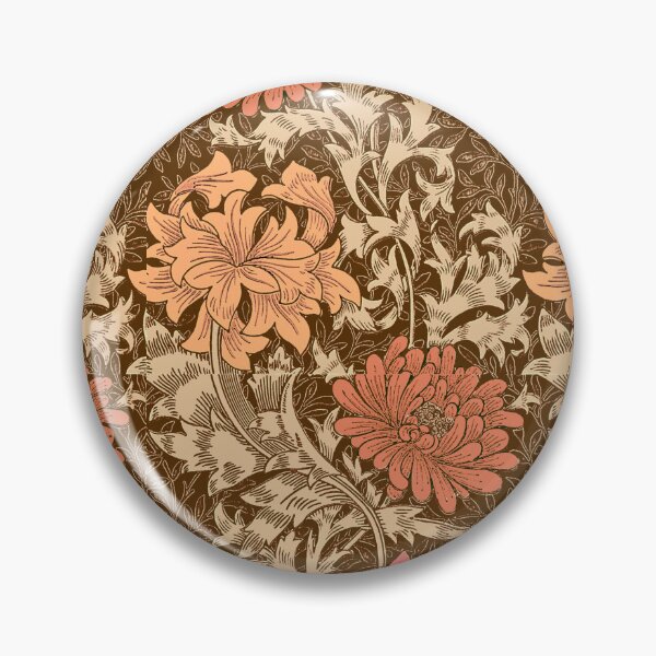 Item preview, William Morris Chrysanthemums, Brown and Rust designed and sold by Marymarice.