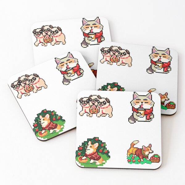 Artikelvorschau, Süße Pixeltiere - Herbstspaß! Herbstspaß! Paket mit acht Aufklebern! entworfen und verkauft von Bookwyrm-Bazaar.