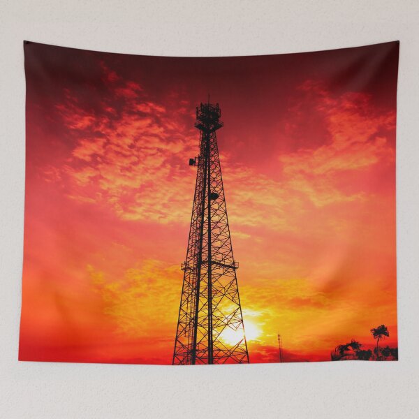 Item preview, Power Lines Under Red Sky designed and sold by PotluckPrints.