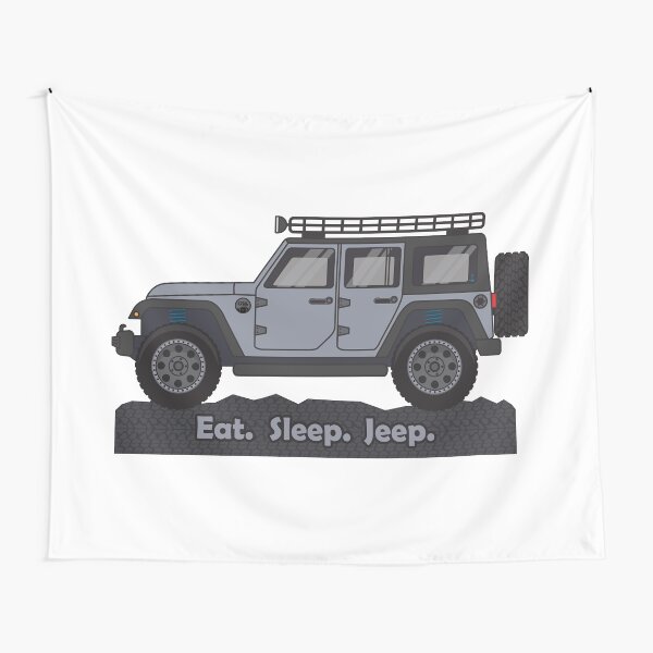 Grey Jeep Wrangler Tapestry