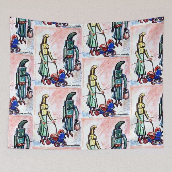 Item preview, 2 people taking baby for a walk.  a picasso influence] designed and sold by smiley100.