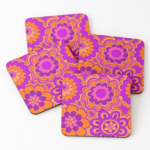 Item preview, 239 Seventies Flowers pink designed and sold by Cressidacarr.