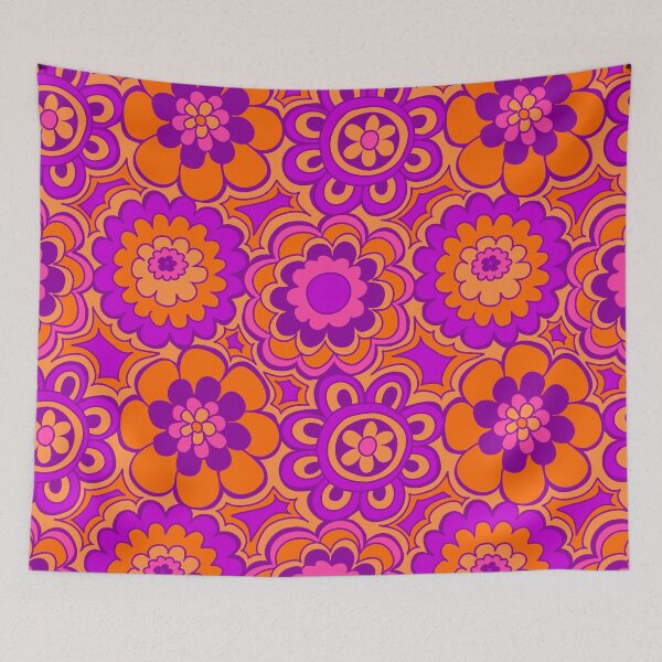 Item preview, 239 Seventies Flowers pink designed and sold by Cressidacarr.