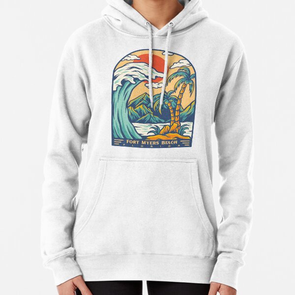 Fort Myers Beach Palm Sun Pullover Hoodie