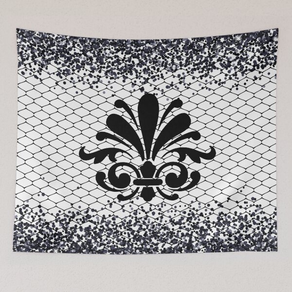 Item preview, Black and white, black floral lace on a white background  designed and sold by SoulthreadzStudio.