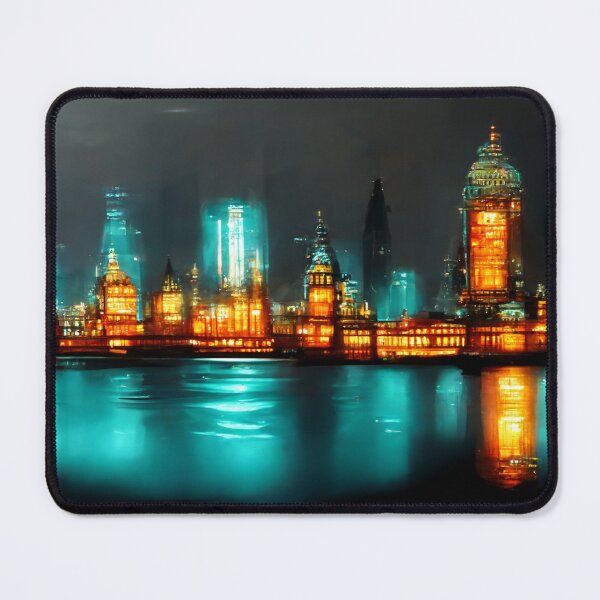 Item preview, Neon London City Skyline With Buildings In Neonlight / England designed and sold by Unwind-Art-Work.