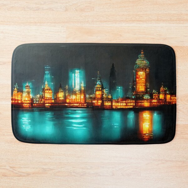 Item preview, Neon London City Skyline With Buildings In Neonlight / England designed and sold by Unwind-Art-Work.