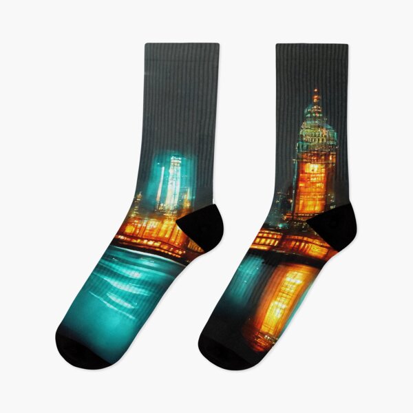 Item preview, Neon London City Skyline With Buildings In Neonlight / England designed and sold by Unwind-Art-Work.