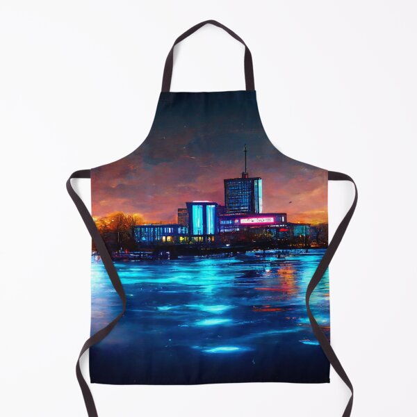 Item preview, Neon Klaipedia City Skyline With Buildings In Neonlight / Lithuania designed and sold by Unwind-Art-Work.