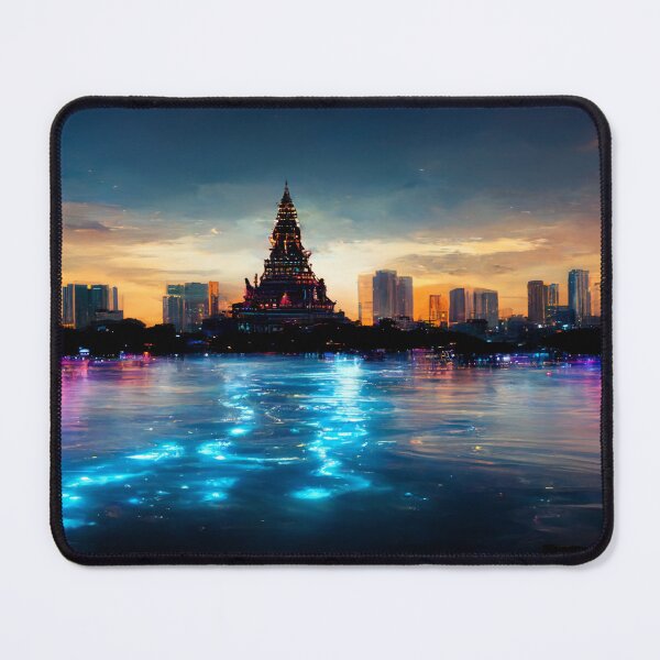 Item preview, Neon Bangkok City Skyline In Neonlight / Thailand Bangkok designed and sold by Unwind-Art-Work.