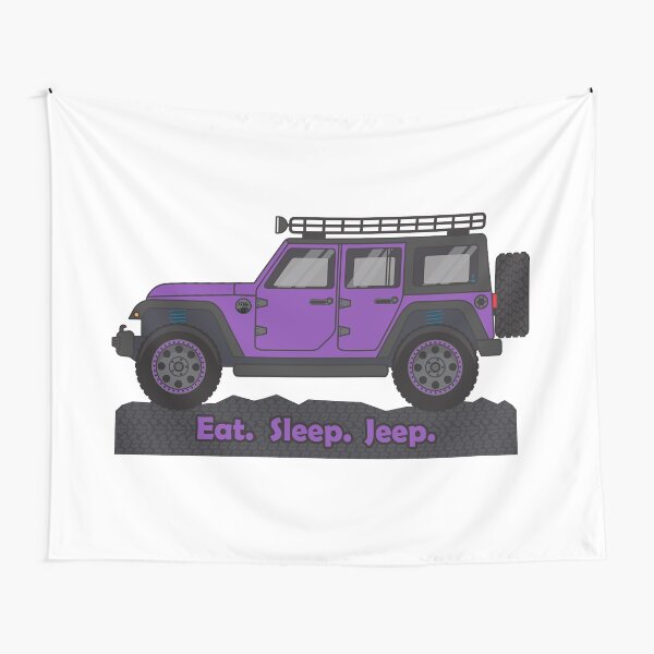 Purple Jeep Wrangler Tapestry