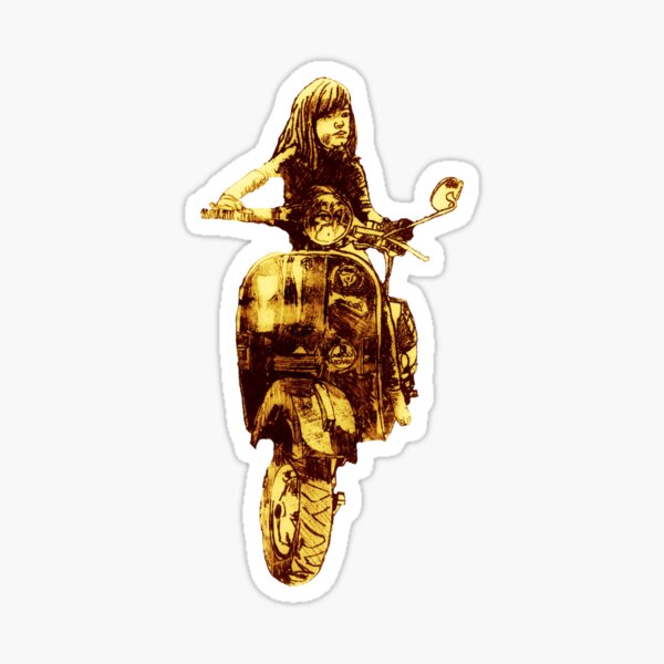 "Girl on a Scooter " Sticker by MEWS Redbubble