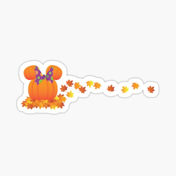 Vista previa del artículo con la obra «Calabaza de Halloween con orejas Hojas de otoño Escena otoñal», diseñado y vendido por flashoverstudio.