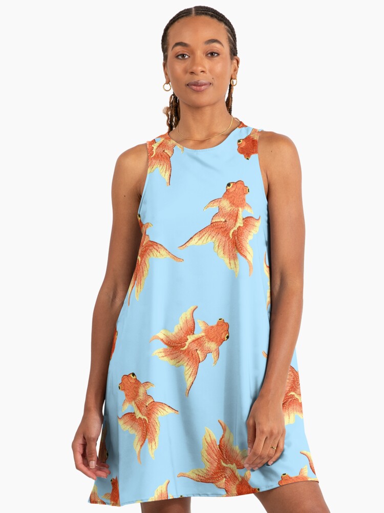 Gold Fish, Fishes, Water, Summer Fish, Swimming Fish, Fish Pond Goldfish A-Line Dress