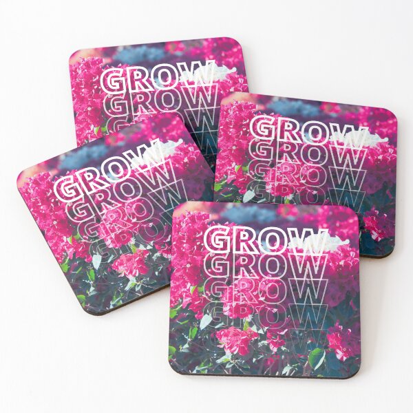 Item preview, GROW (above) - Bright Pink Floral Background designed and sold by AliceSLee.