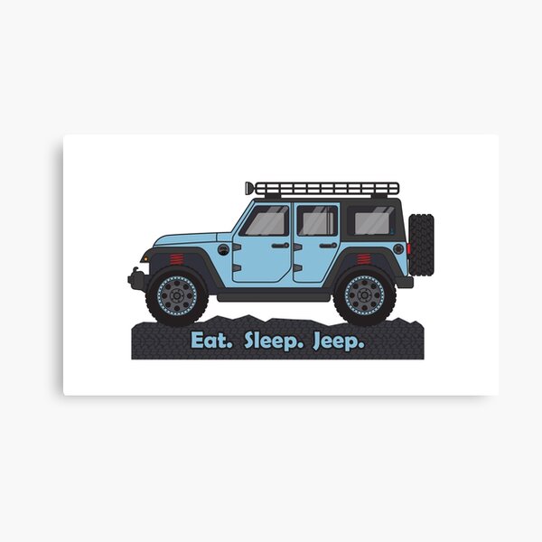 Light Blue Jeep Wrangler Canvas Print By Bluanchor Redbubble