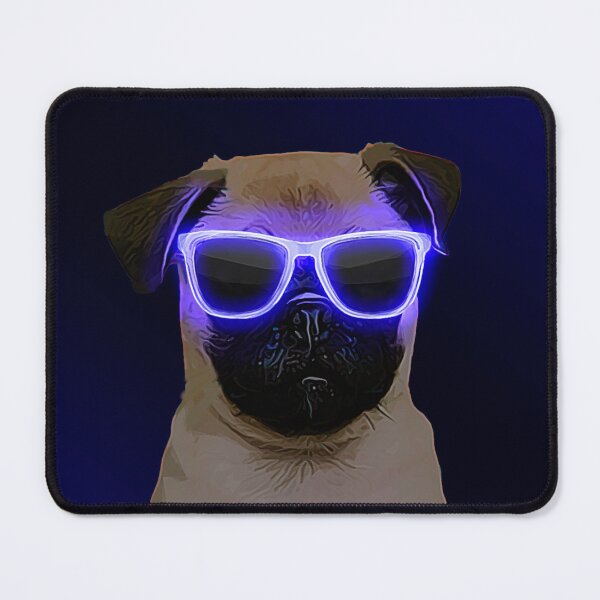Item preview, Blue Neon Glasses Pug designed and sold by L'art Designs.