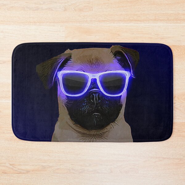 Item preview, Blue Neon Glasses Pug designed and sold by L'art Designs.