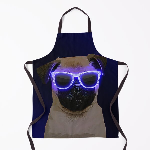 Item preview, Blue Neon Glasses Pug designed and sold by L'art Designs.