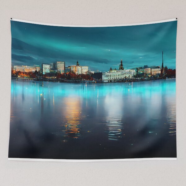 Item preview, Helsinki City Skyline Neonlight / Helsinki - Finland designed and sold by Unwind-Art-Work.
