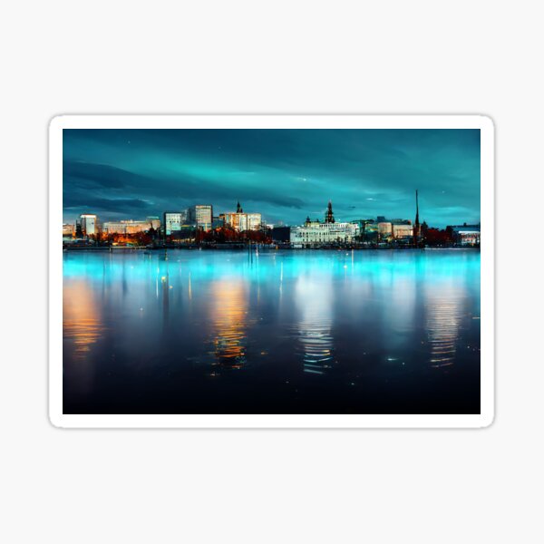 Artikel-Vorschau von Helsinki City Skyline Neonlicht / Helsinki - Finnland, designt und verkauft von Unwind-Art-Work.