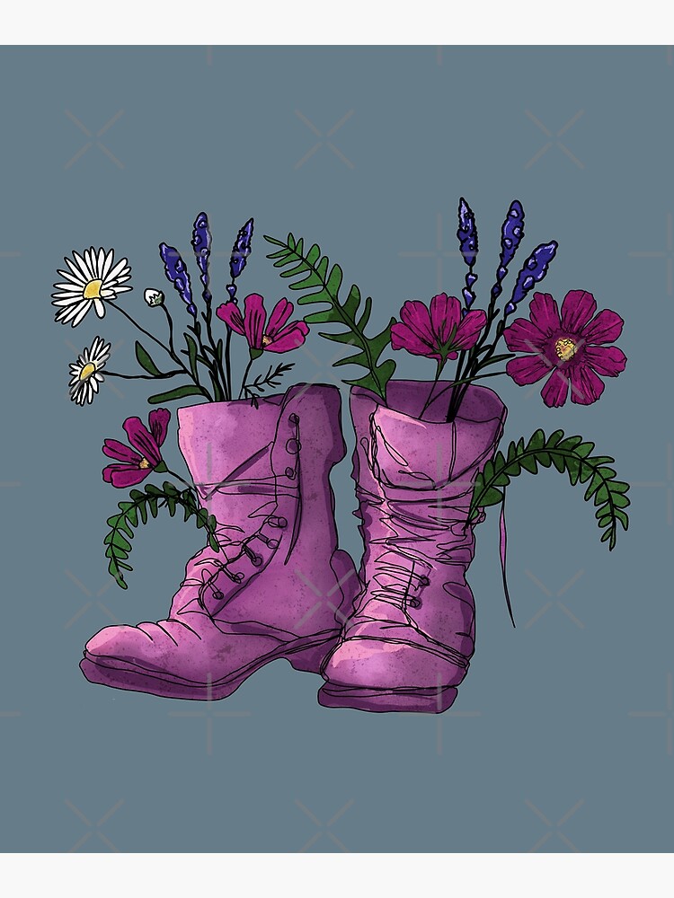 &ldquo;Wildflower Boots Floral Outdoorsy&rdquo; Poster for Sale by RTPDesign