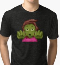 emoji zombie woman Tri-blend T-Shirt