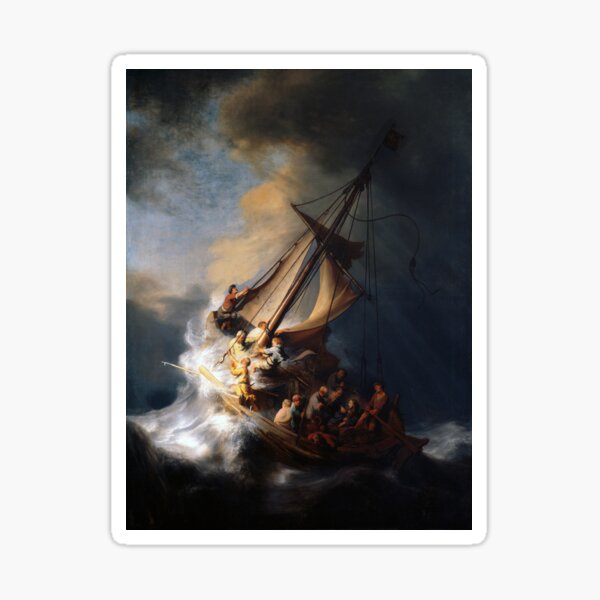 Rembrandt van Rijn Christ in the Storm on the Lake of Galilee Sticker