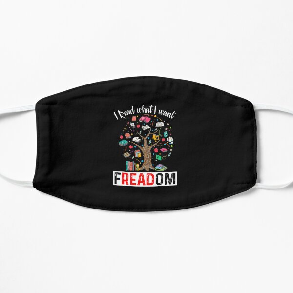 Funny I Read What I Want Banned Book Librarian Flat Mask