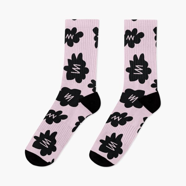 Item preview, Black minimalist flowers with lilac background pattern designed and sold by ambrojit.