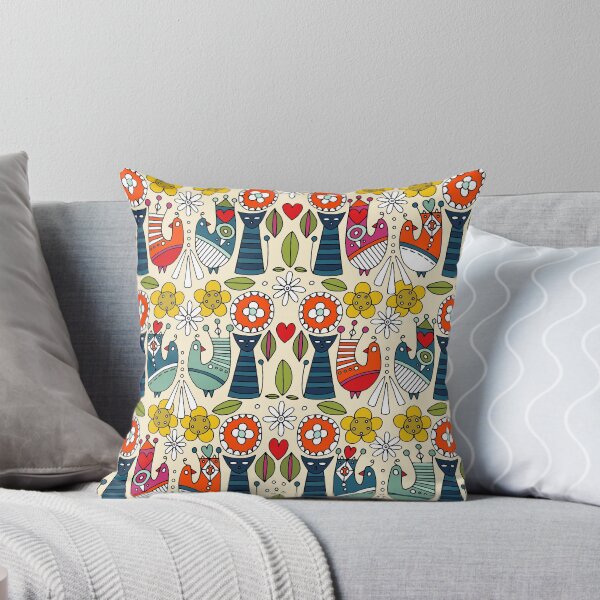 Item preview, Swedish folksy cats and birds designed and sold by scrummy.