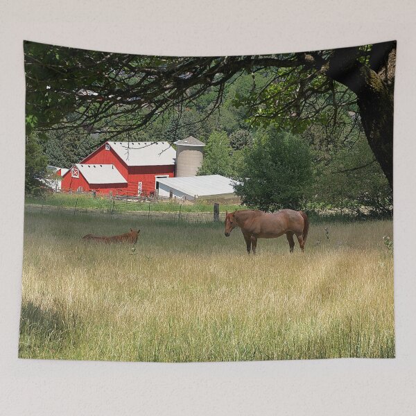 Item preview, Red Barn And Horses designed and sold by My Photo Shop.