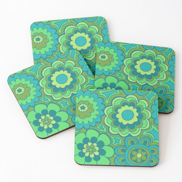 Item preview, 239 Seventies Flowers Green designed and sold by Cressidacarr.