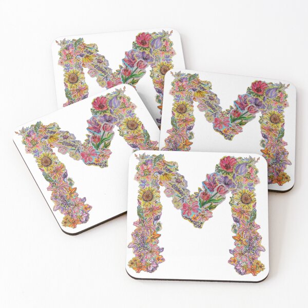 Item preview, M Floral Initial designed and sold by Lenaartist.
