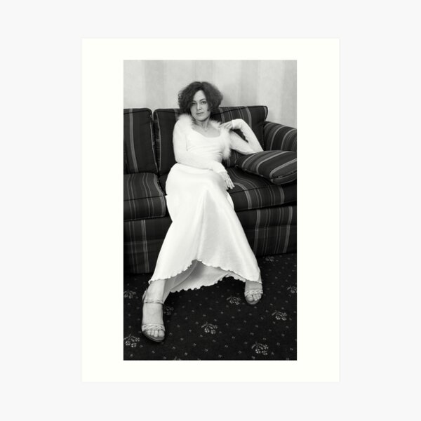 Young woman in white Art Print