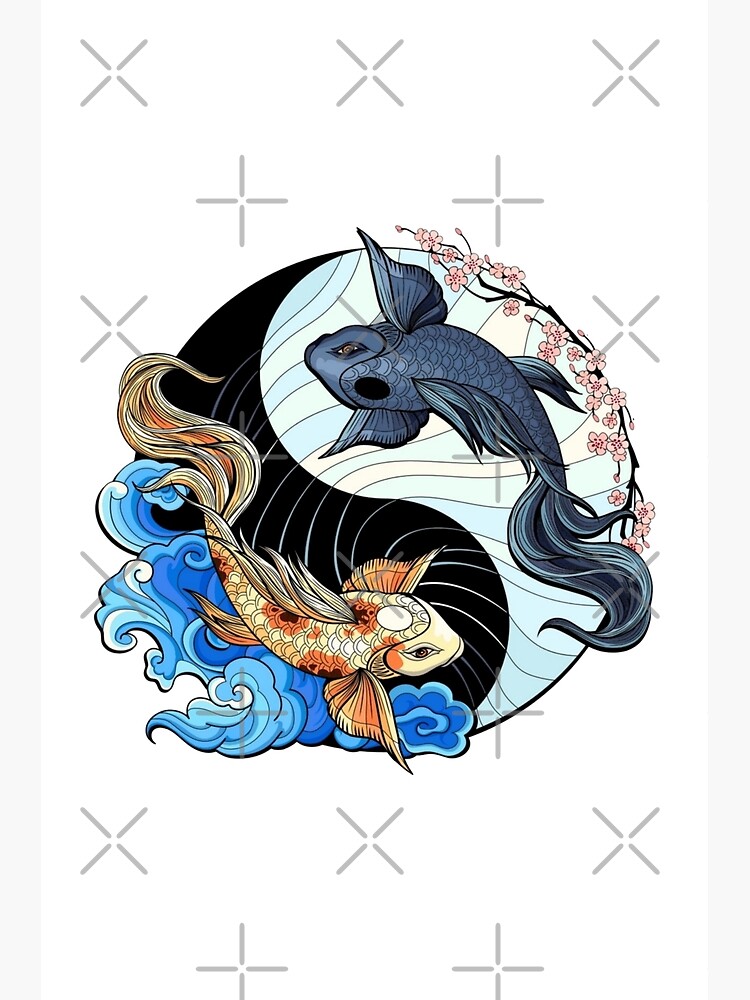 Koi Fish Japanese Art Yin Yang Premium Matte Vertical Poster sold by  Brandon Vincent, SKU 41114544