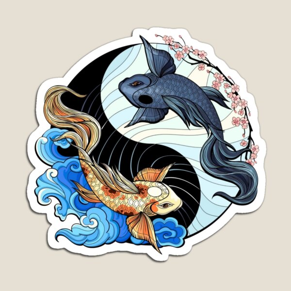 Vista previa del artículo con la obra « Pez Koi Arte Japonés Yin Yang», diseñado y vendido por Tema EL.