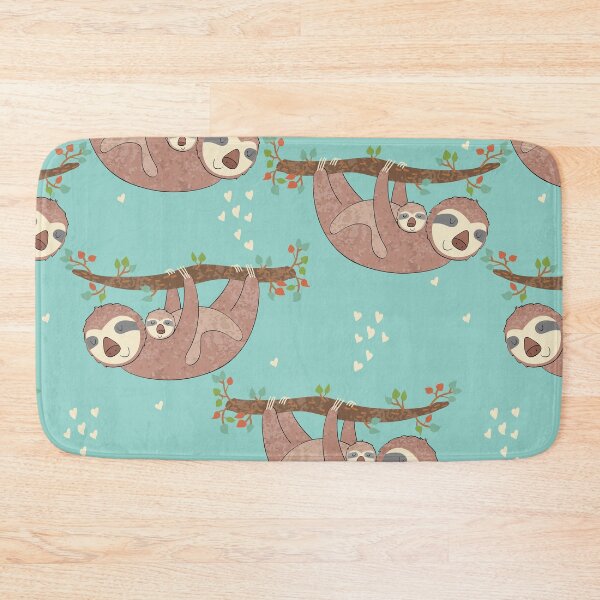 Item preview, cute sloths mom and baby seamless pattern designed and sold by ketkidesign.
